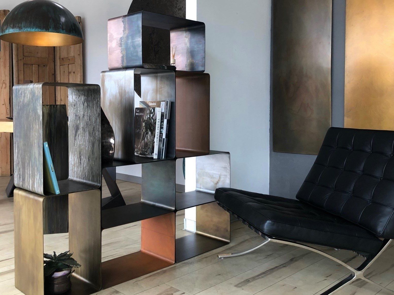 Железный книжный шкаф / журнальный столик Lusent35 параллелепипеды ARCH-00042269 - Вид №5