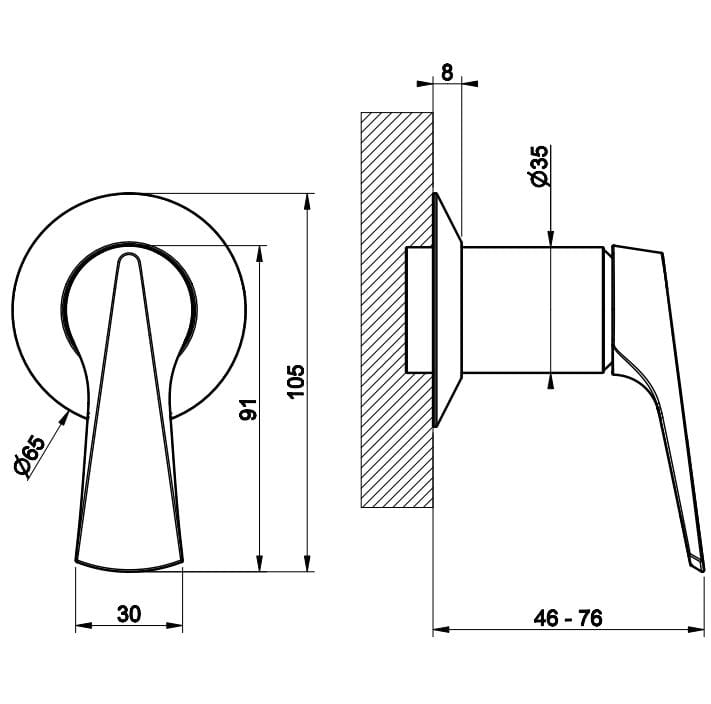 Настенный пульт дистанционного управления из хромированной латуни Gessi вентилятор ARCH-00121413 - Вид №1