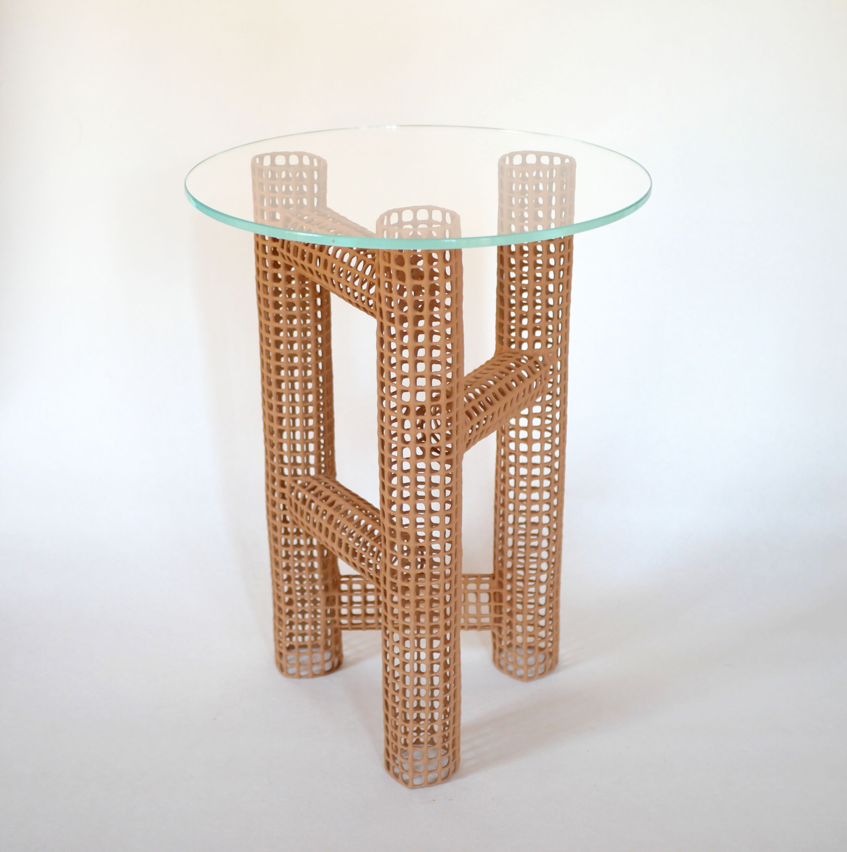 Высокий круглый стол из глины и стекла LO Contemporary Coral ARCH-00042101 - Вид №1