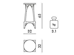 Высокий стул из переработанного инженерного пластика для сада с подставкой для ног Kartell A. I ARCH-00053756 - Вид №16
