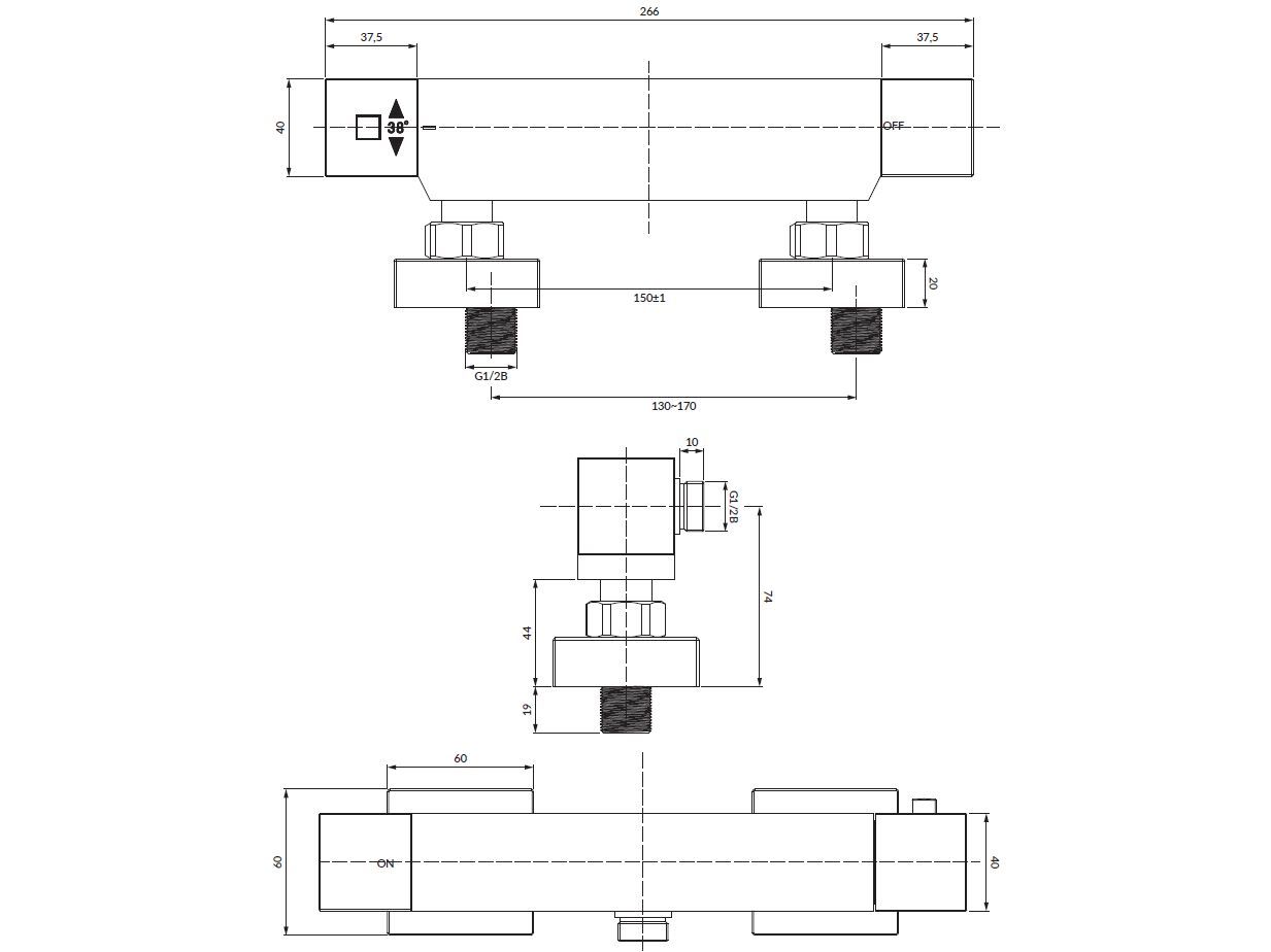 Наружный термостатический смеситель для душа OMNIRES Fresh ARCH-00085756 - Вид №1