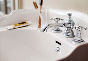 Gentry Home Таз большой белый Victorian Садовый узор GH100720 - Вид №1