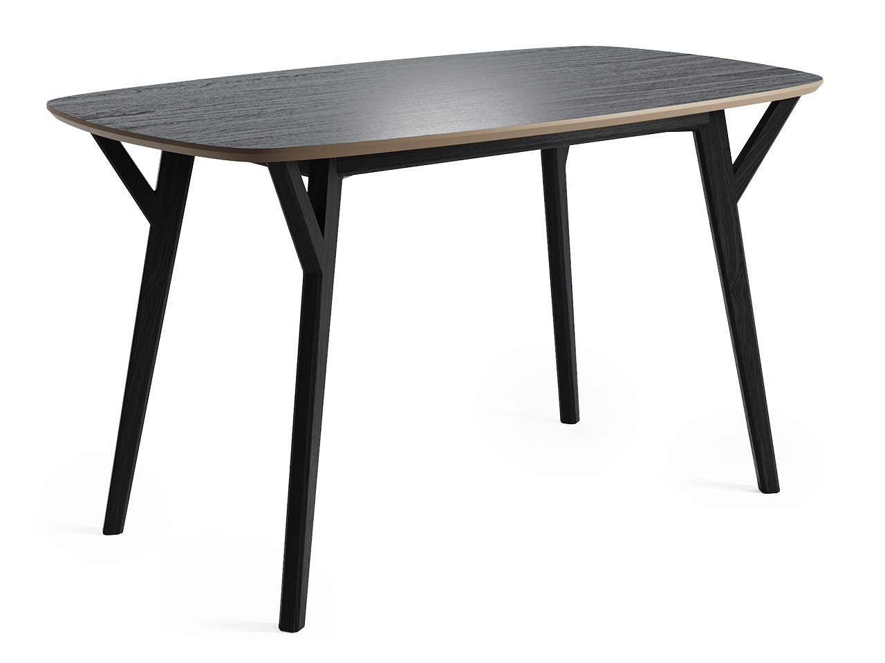 Обеденный стол прямоугольный черный дуб, бежево-серый 140 см THE IDEA  210030 Коричневый  - Вид №1