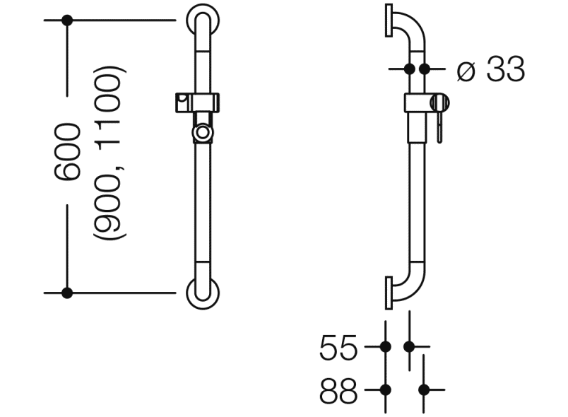 801.33B120 держатель для душа HEWI Edition matt | Polyamid  - Вид №5
