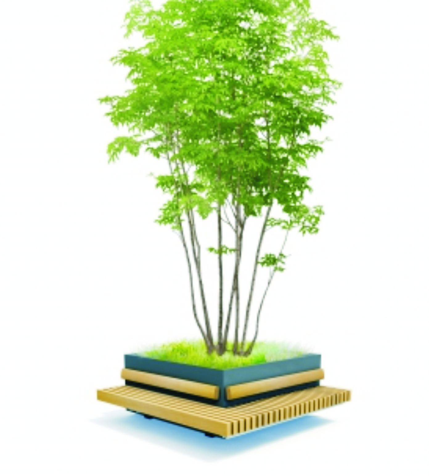 12073 ВЕНТА квадро угловая, приподнятая клумба с сидением, скамейкой LAB.Space 