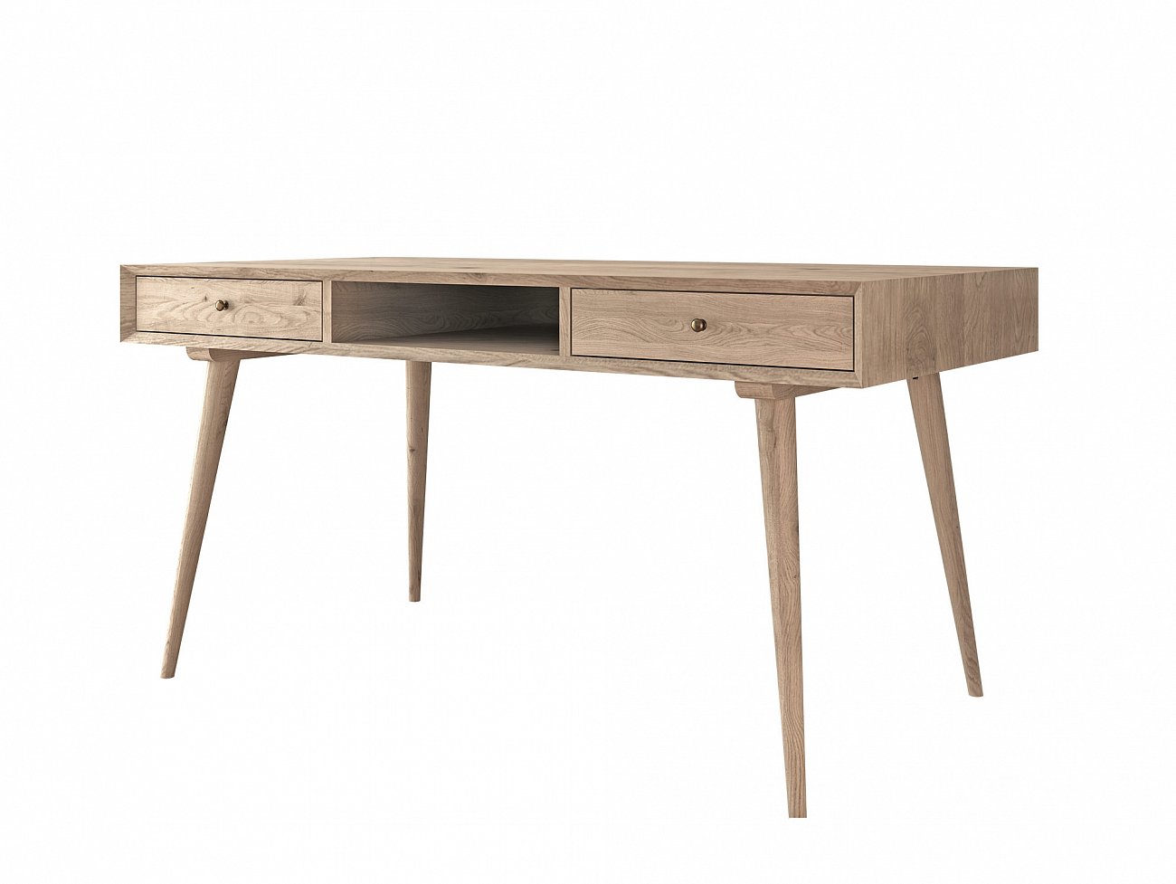 Письменный стол с ящиками деревянный, дуб Jordan FURNITERA ПИСЬМЕННЫЕ СТОЛЫ FURNITERA 120335 Дуб  - Вид №1
