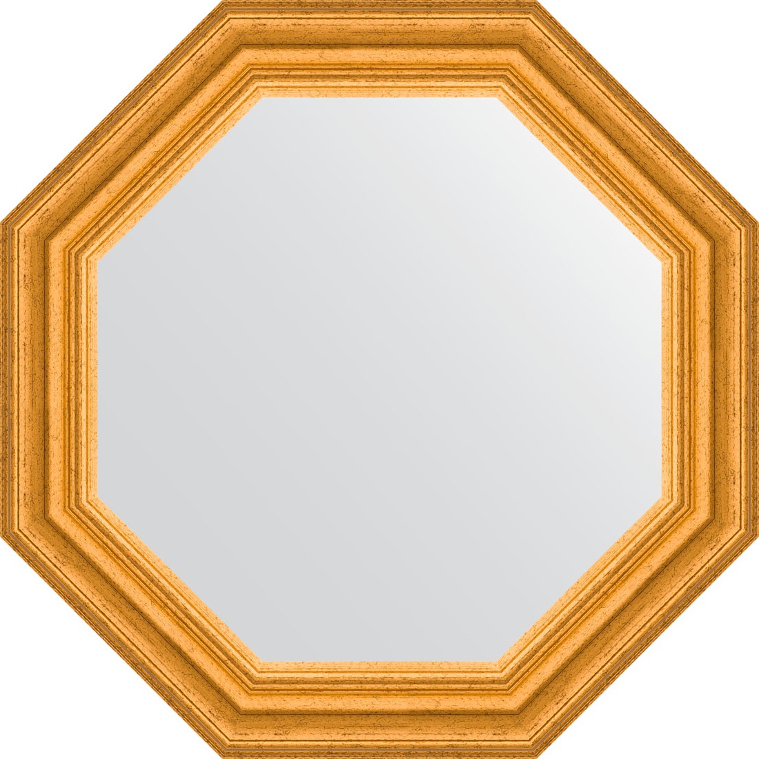 BY 3733 Зеркало в багетной раме - состаренное золото 67 mm EVOFORM Octagon