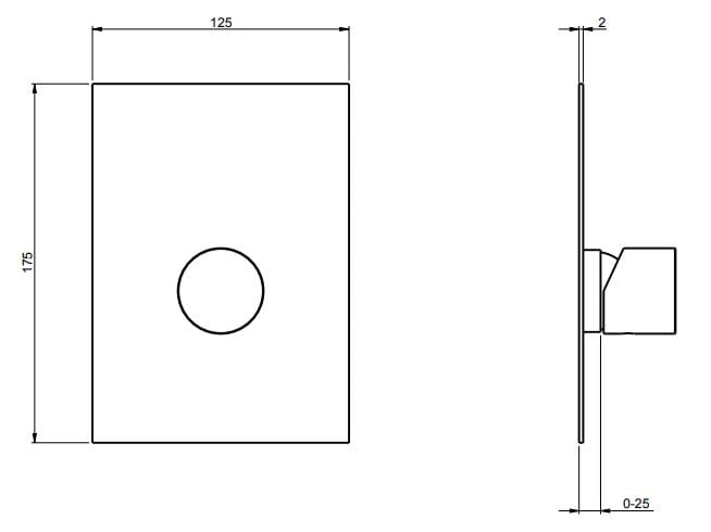 Однорычажный смеситель для душа из нержавеющей стали с пластиной Rubinetterie Frattini Pepe XLS 316 ARCH-00092624 - Вид №2
