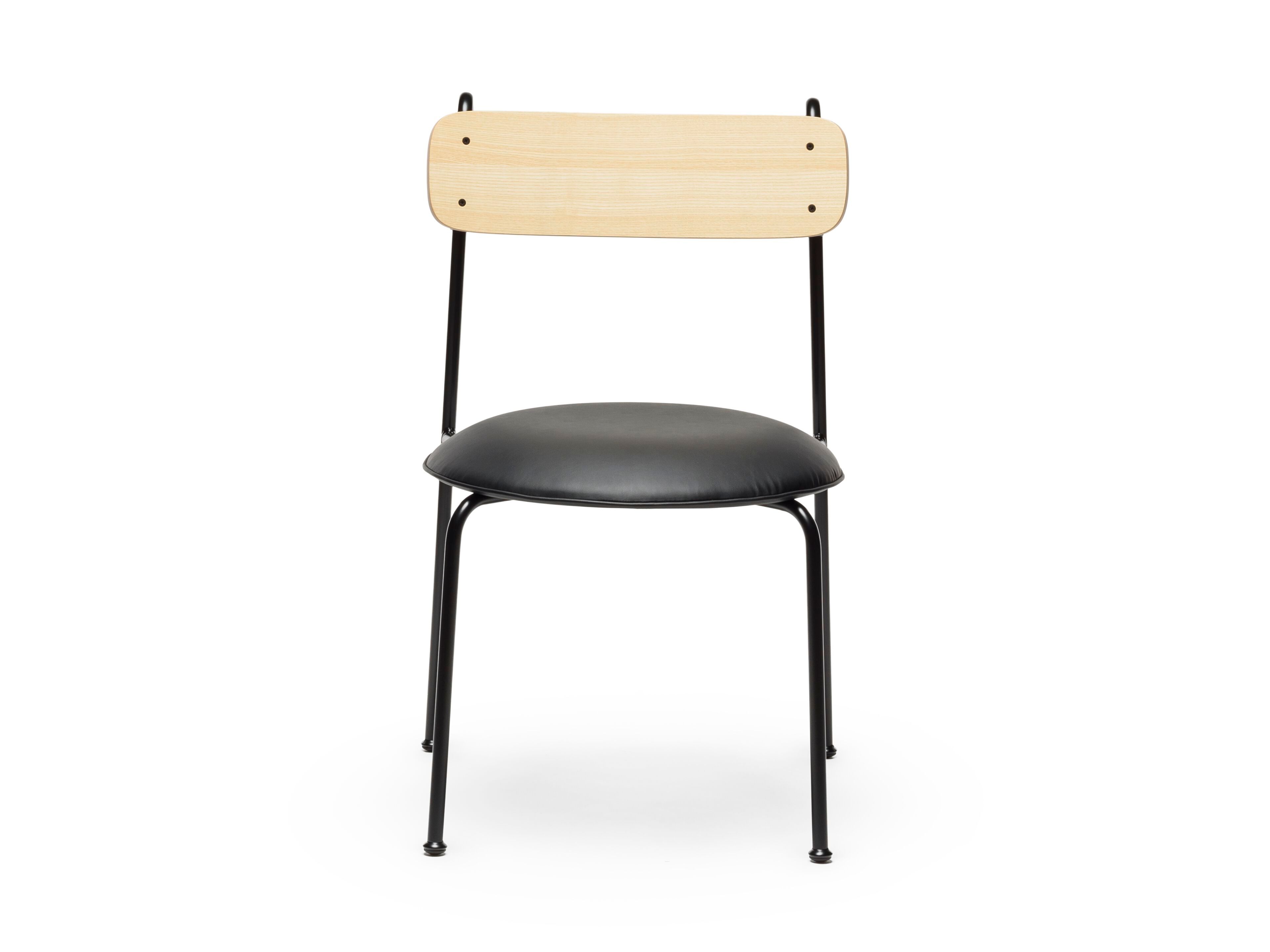 Окрашенный металлический стул со встроенной подушкой из искусственной кожи CHAIRS & MORE Lena ARCH-00091348 - Вид №24