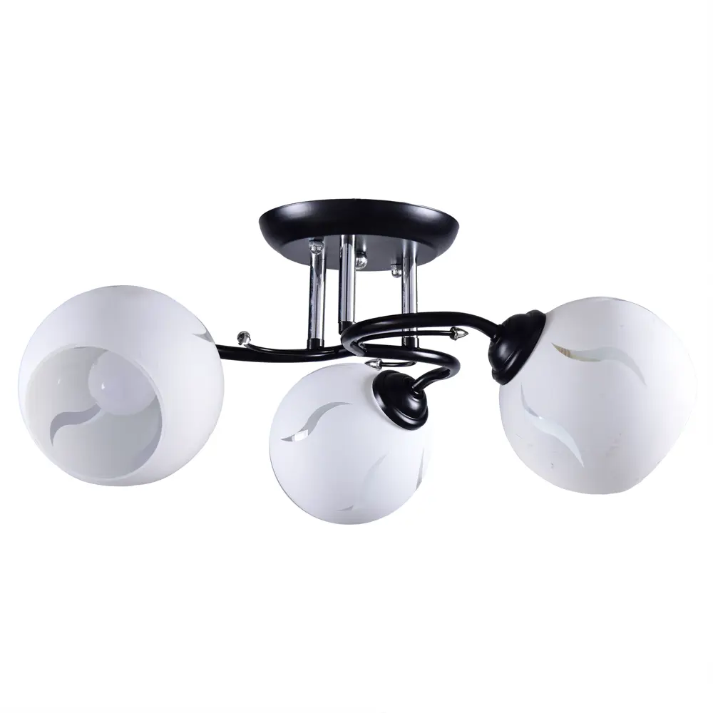 Люстра потолочная Рассвет 3 лампы 9 м² цвет белый КЛЮЧНИК STLM-2138839 - Вид №1