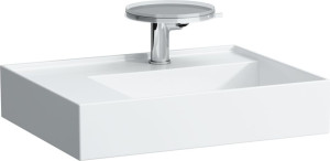 H8183350201121 Раковина, полочка слева, со специальным скрытым сливом, для установки на поверхность LAUFEN PRO