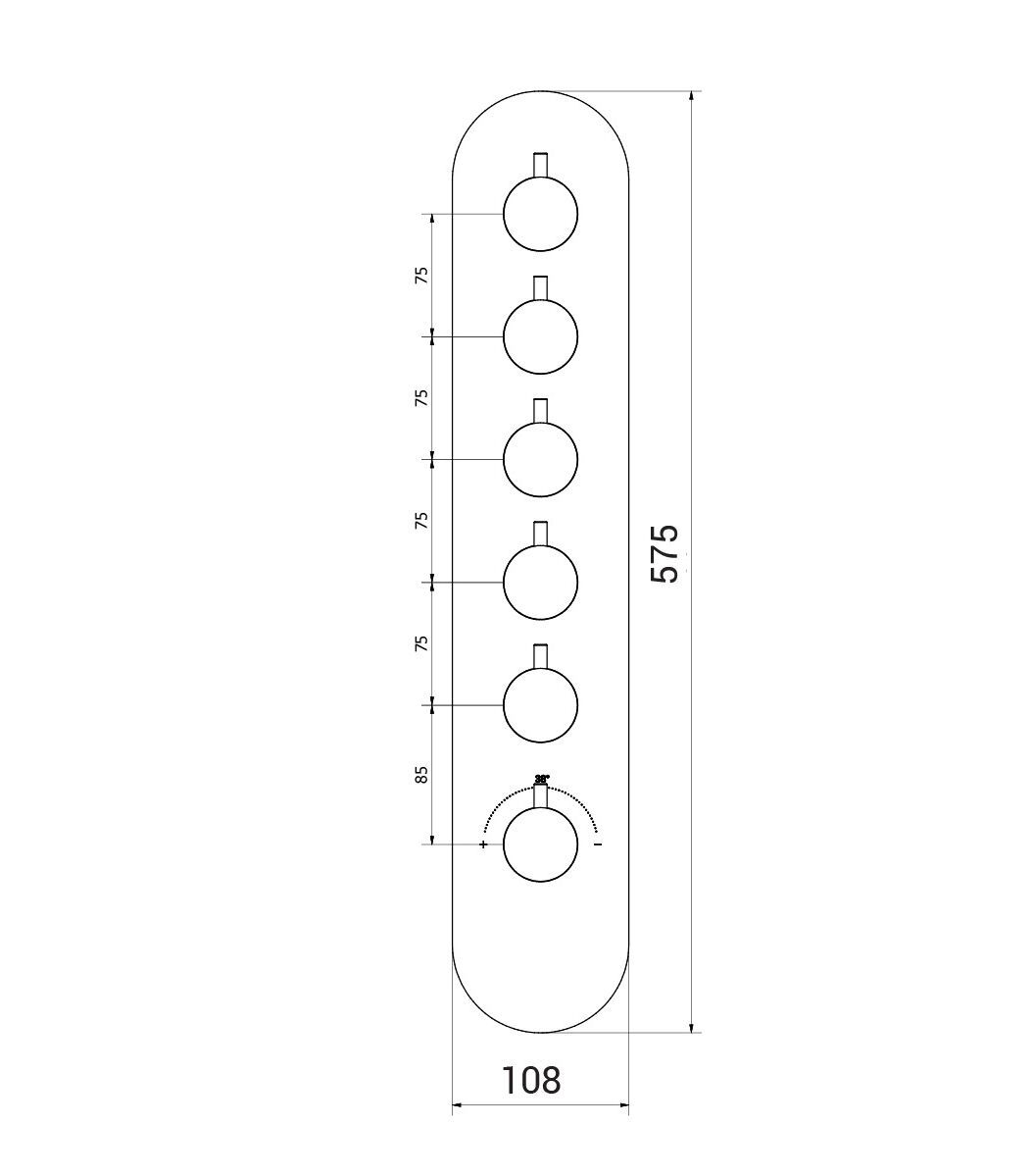 Термостатический смеситель для душа с 6 отверстиями Aquademy круглый ARCH-00028956 - Вид №2