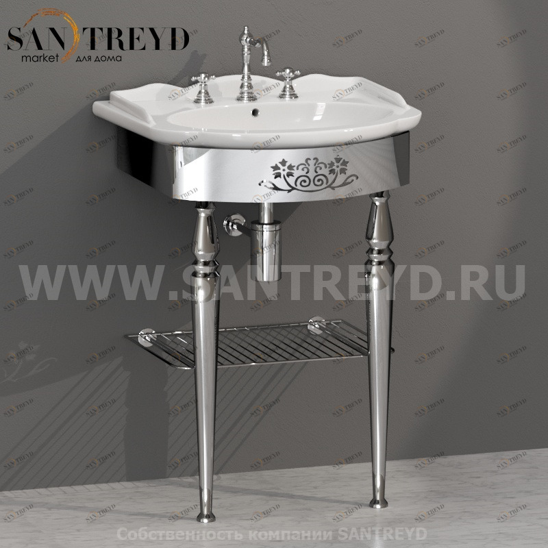 PATC06 Напольная структура 71 см цвет Хромированный Globo Paestum Италия Ceramica Globo