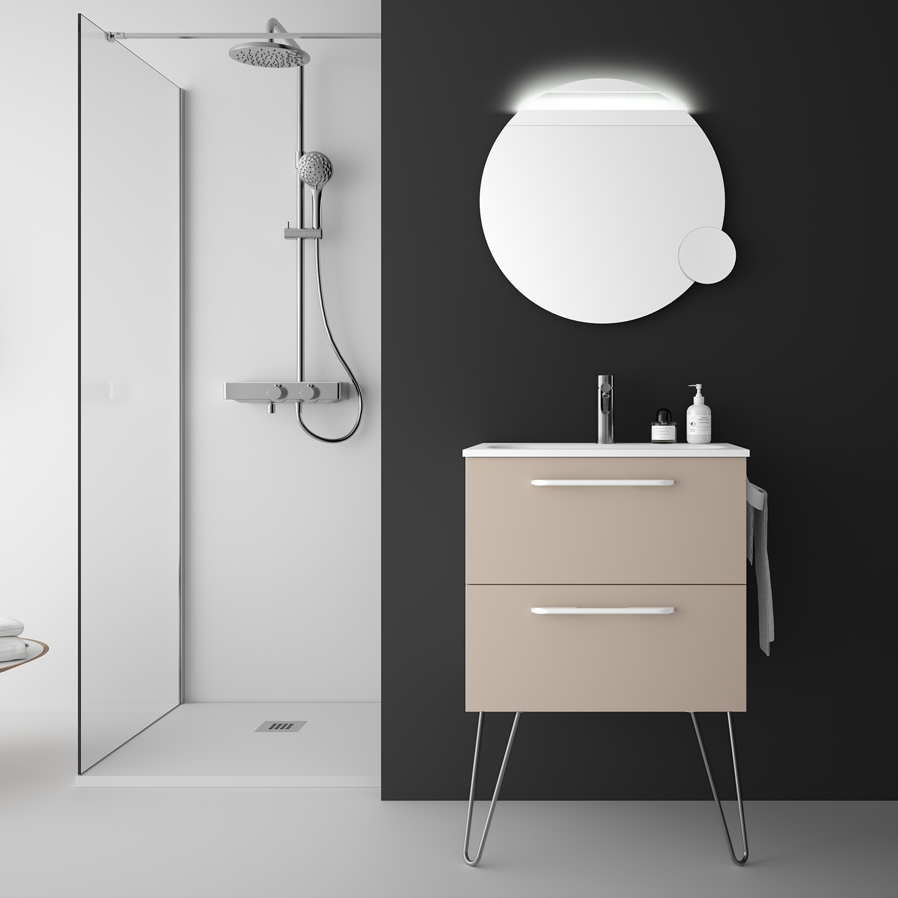 81702 SALGAR Мебель для умывальника FUSSION CHROME 600 MACCHIATTO с 2 ящиками 598 x 540 x 450 мм Макиато