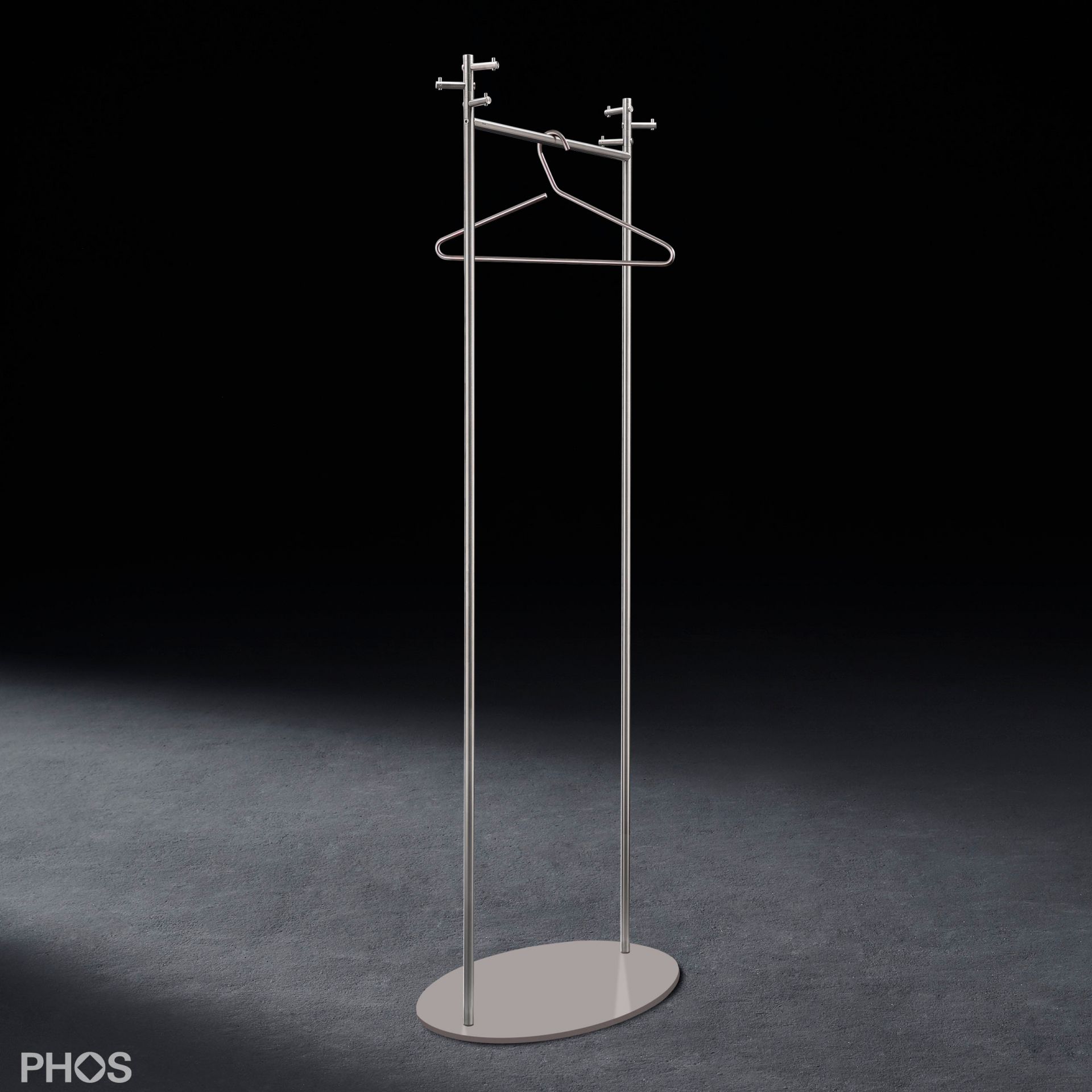 GST1 Вешалка для одежды Twin с овальной опорной плитой, цвет опорной плиты: серый PHOS 