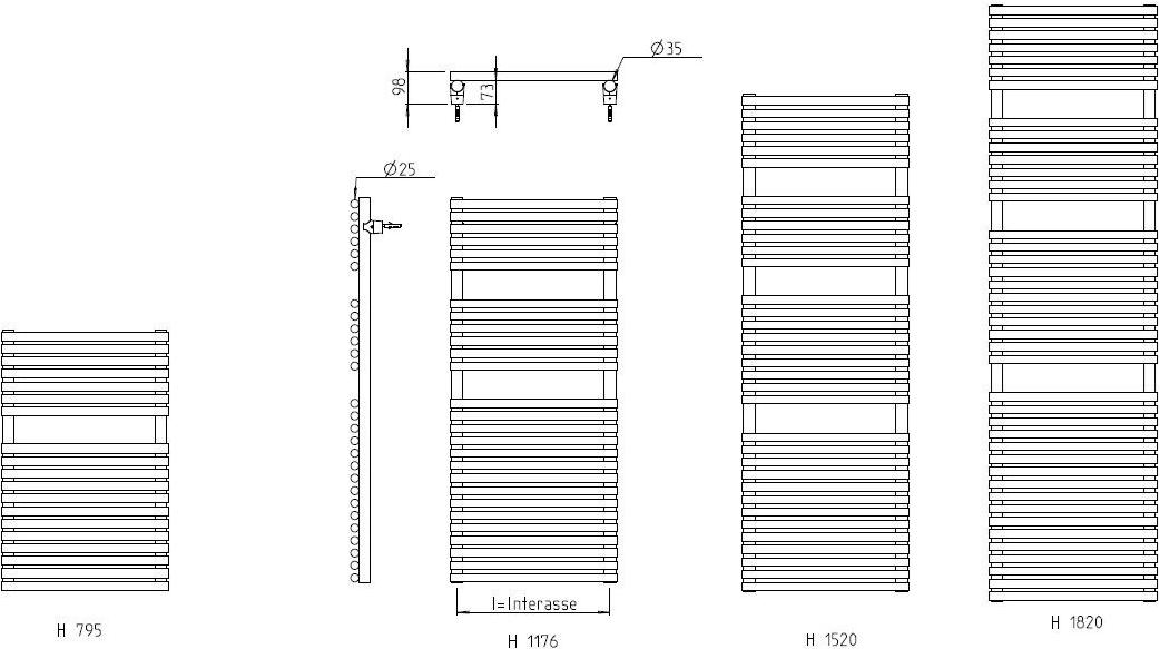 Cobrillo Настенный стальной полотенцесушитель sun-id-1446144 - Вид №5