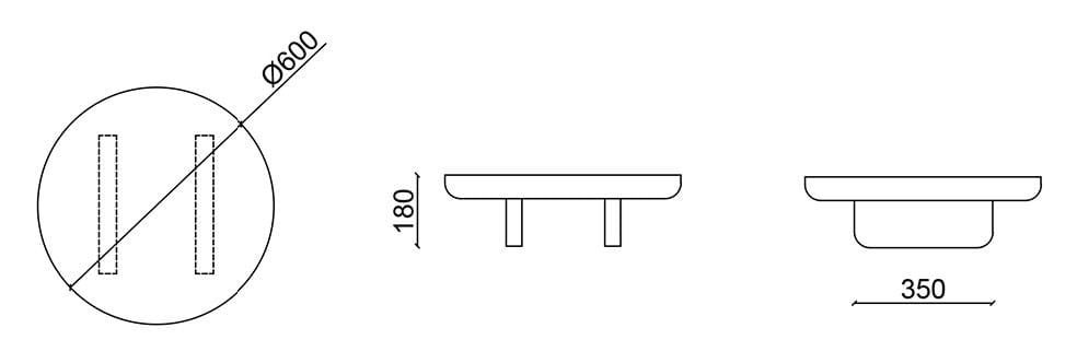 Круглый мраморный журнальный столик Calacatta Falsasquadra Водяные лилии ARCH-00117969 - Вид №3