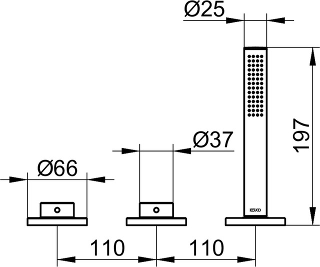 51530130500 Смеситель для ванны KEUCO Edition 400 - Вид №2