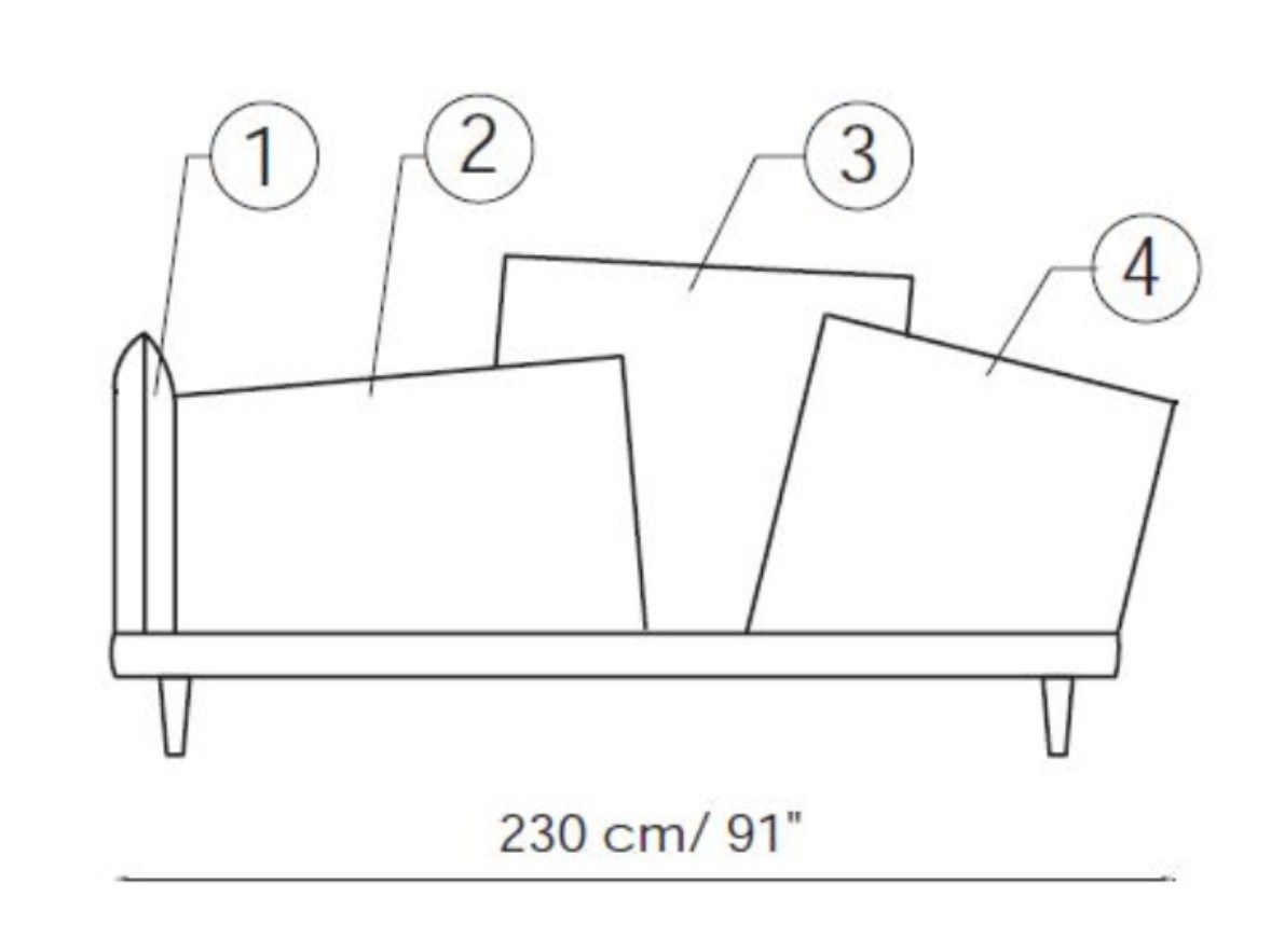 Тканевая кровать с мягким изголовьем BONALDO Picabia ARCH-00040003 - Вид №3
