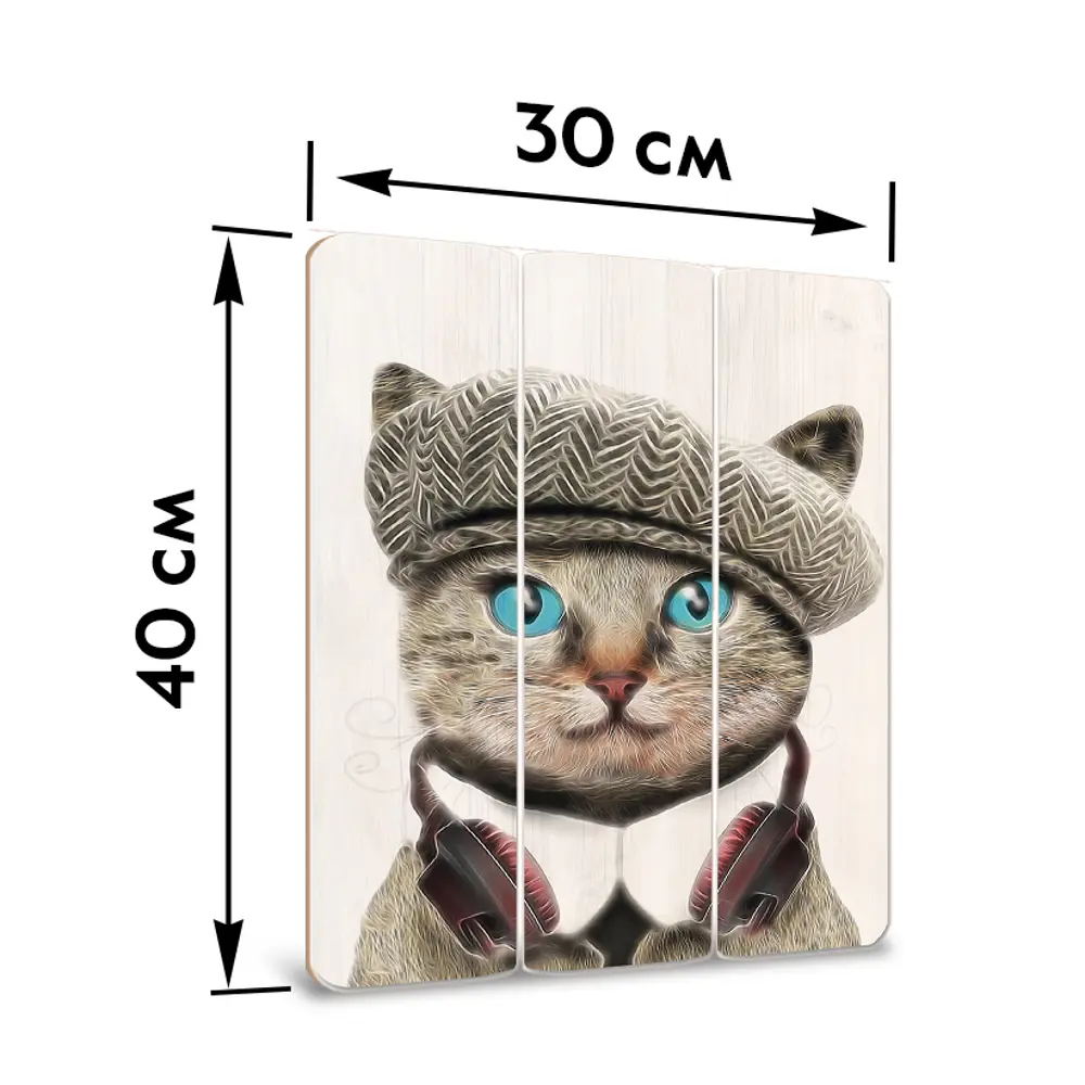 Картина на МДФ Кот в берете 30x40 см POSTERMARKET STLM-2161777 - Вид №6