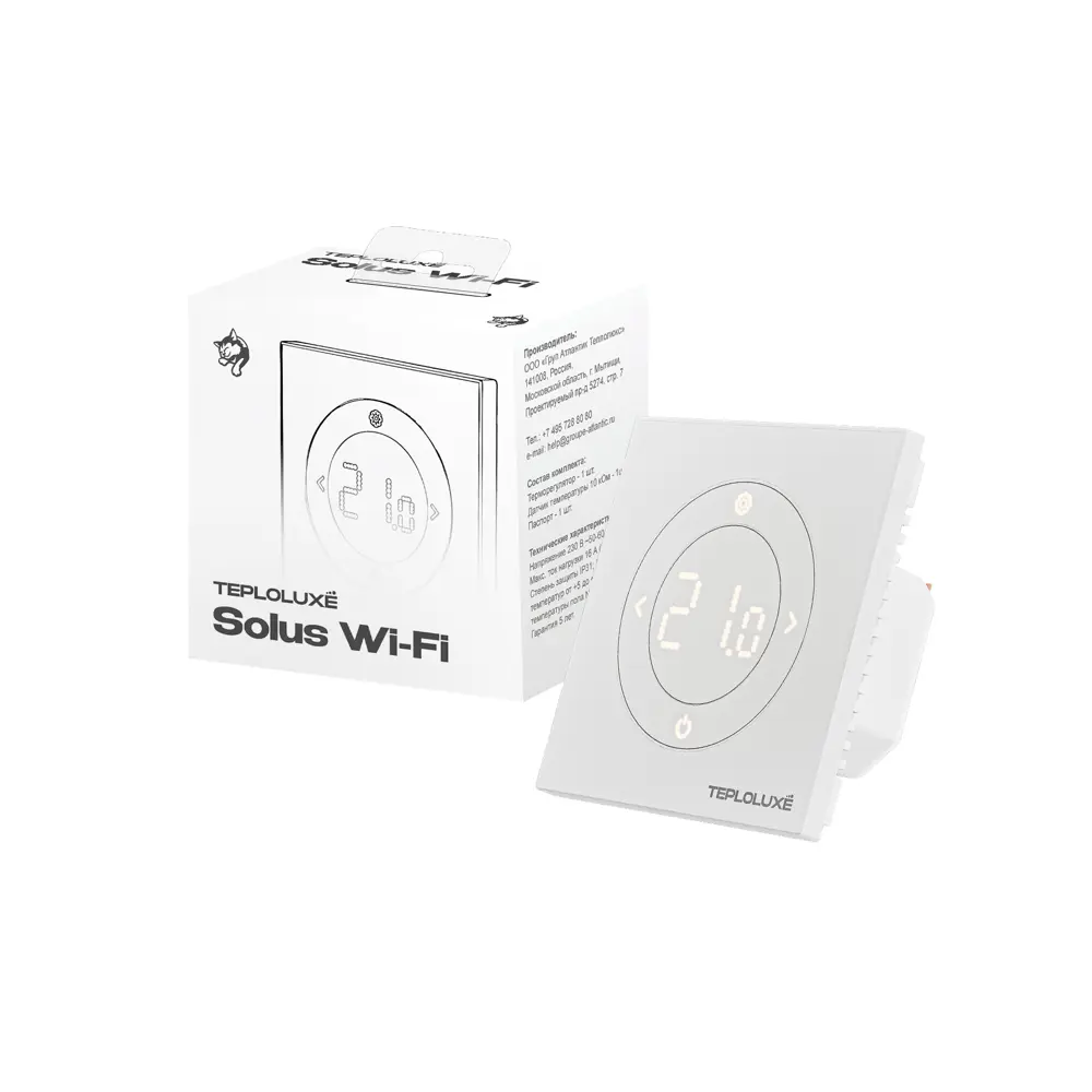 Терморегулятор для теплого пола Теплолюкс Solus сенсорный с Wi-Fi цвет белый STLM-2113805 - Вид №8