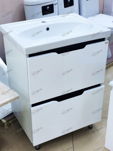 Тумба Лайм-60 напольная с 2 ящ. комб. с раков. меб. Калипсо-60 см MISTY 2312112