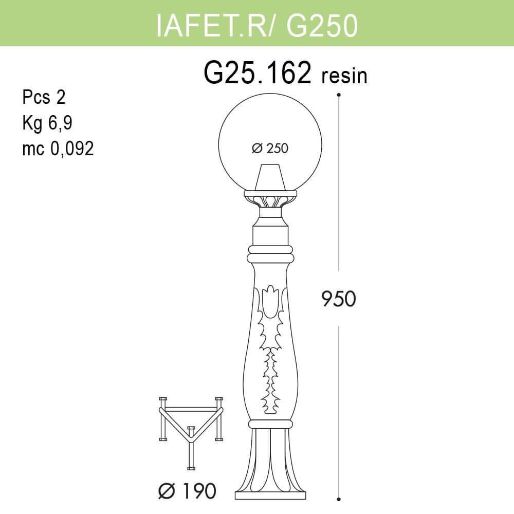 Уличный светильник Fumagalli Iafaetr/G250 G25.162.000.AYE27 FUMAGALLI ФОНАРЬ 273153 Черный  - Вид №1
