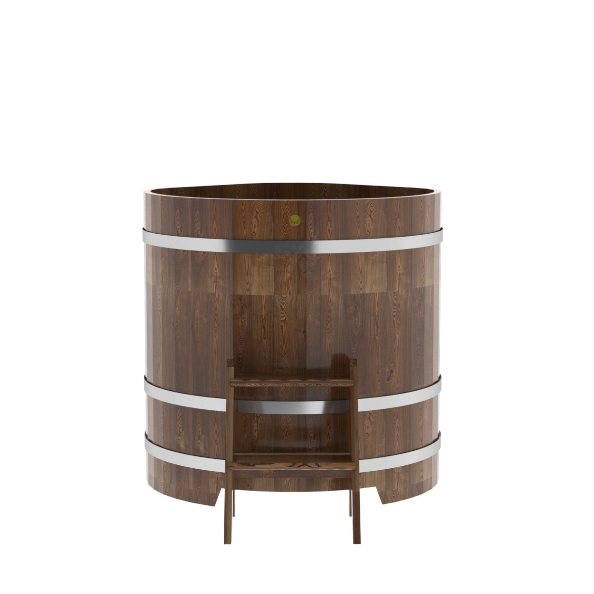 1567 Купель угловая из сращенных ламелей лиственницы 1,03х1,03х1,1 морёная Alyarus  - Вид №3