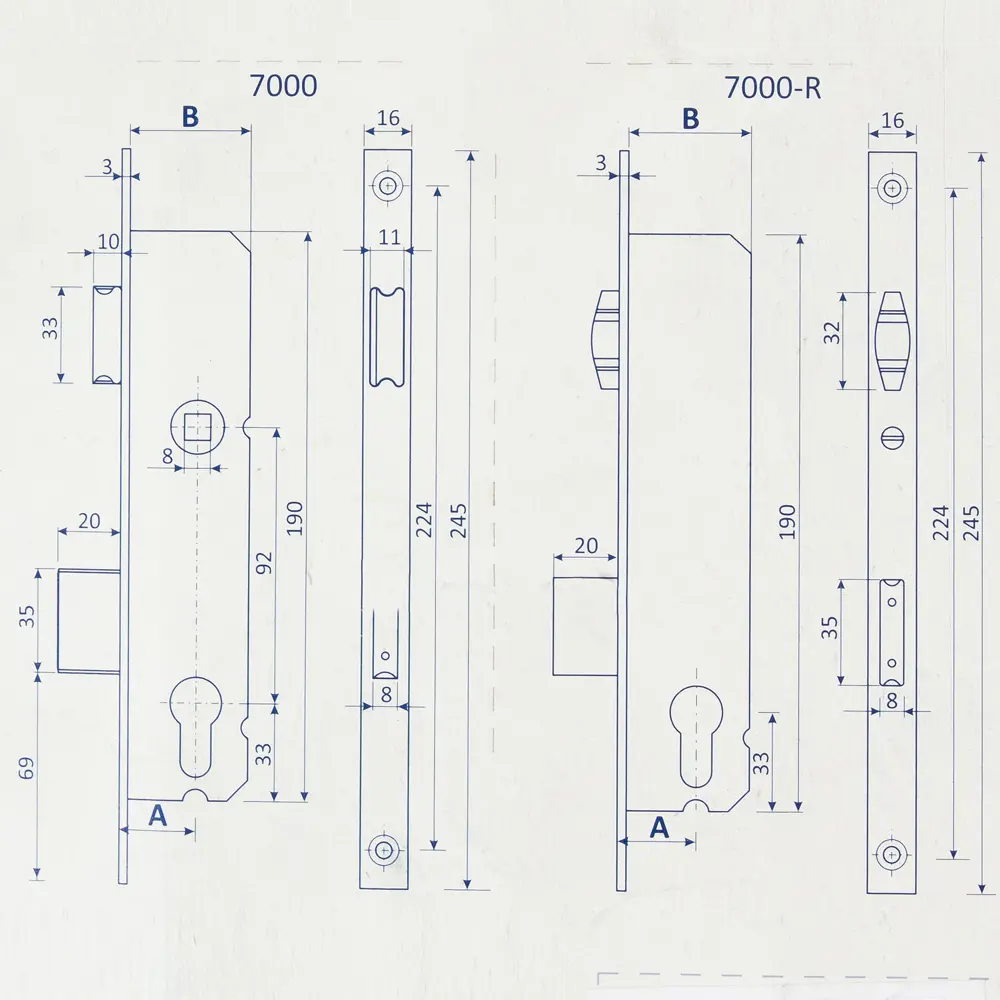 Врезной замок APECS 7000-25-R-NI для входных дверей 82207319 STLM-0021994 - Вид №2