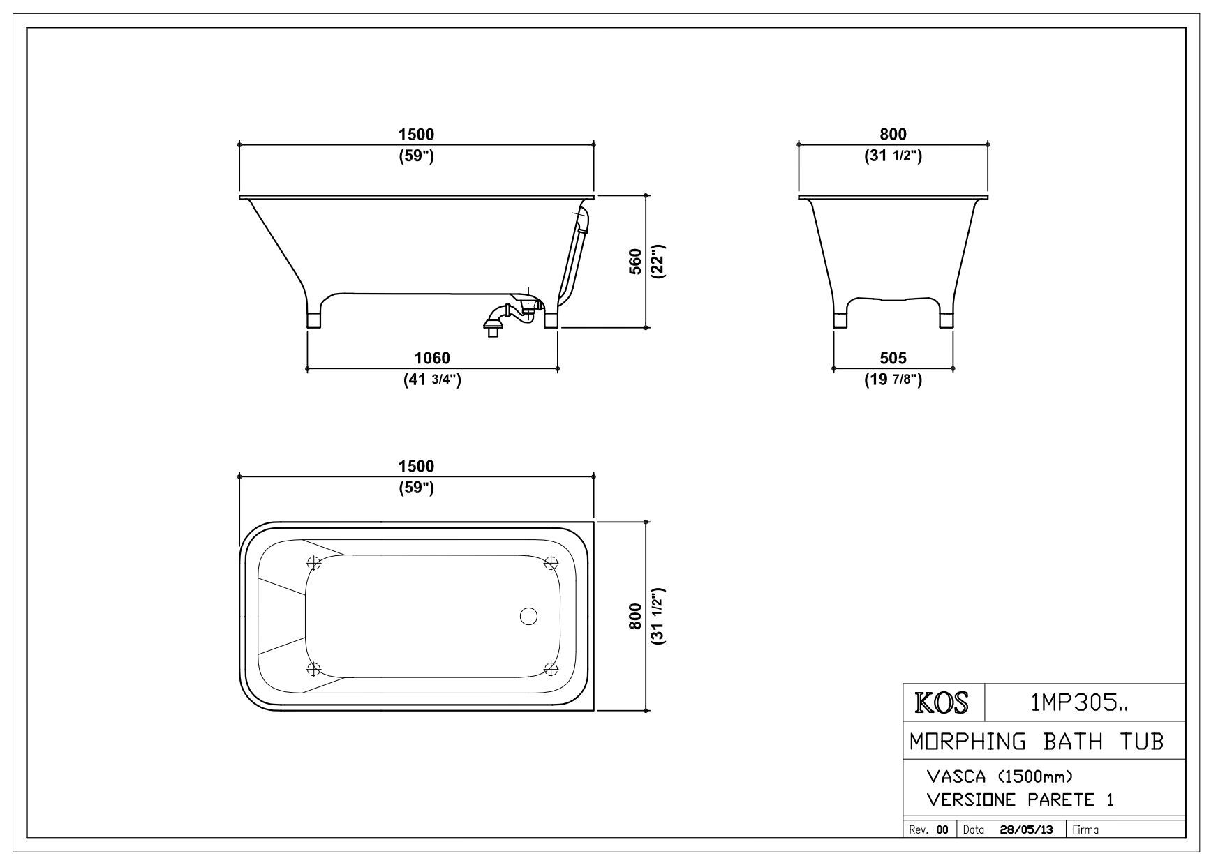 Прямоугольная ванна Zucchetti морфинг ARCH-00058812 - Вид №12