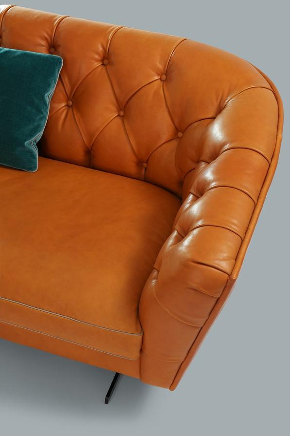 Borzalino Стеганый модульный изогнутый кожаный диван New kap sun-id-1363435 - Вид №2