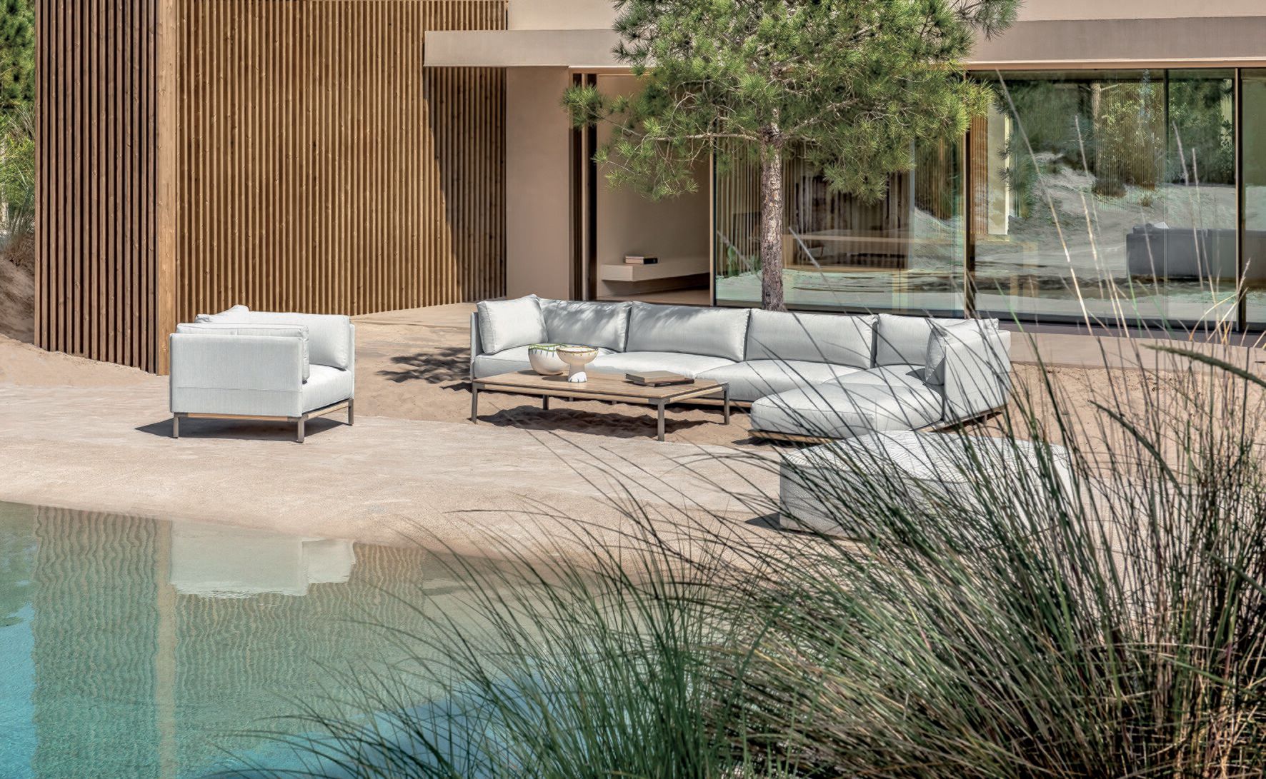 Ткань сад диван с полуостровом Ethimo залив ARCH-00123302 - Вид №3