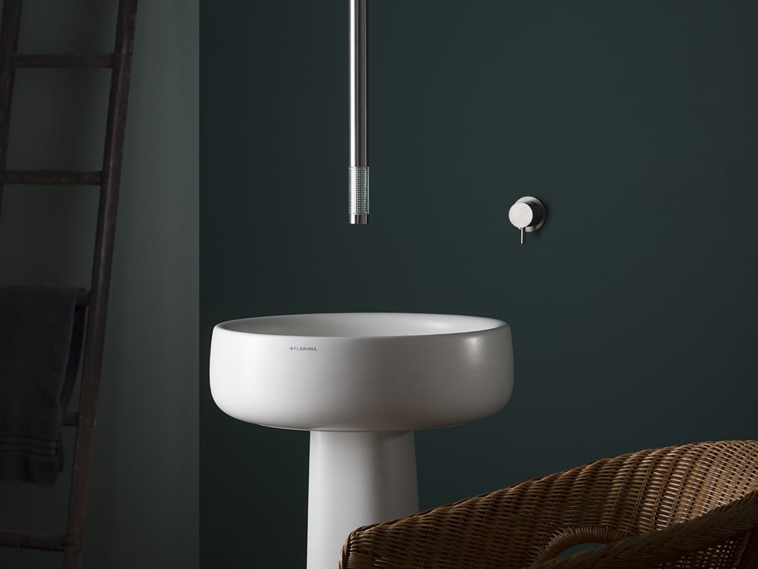 Однорычажный смеситель для раковины из нержавеющей стали и стекла с 2 отверстиями MINA REVITRUM ARCH-00100150