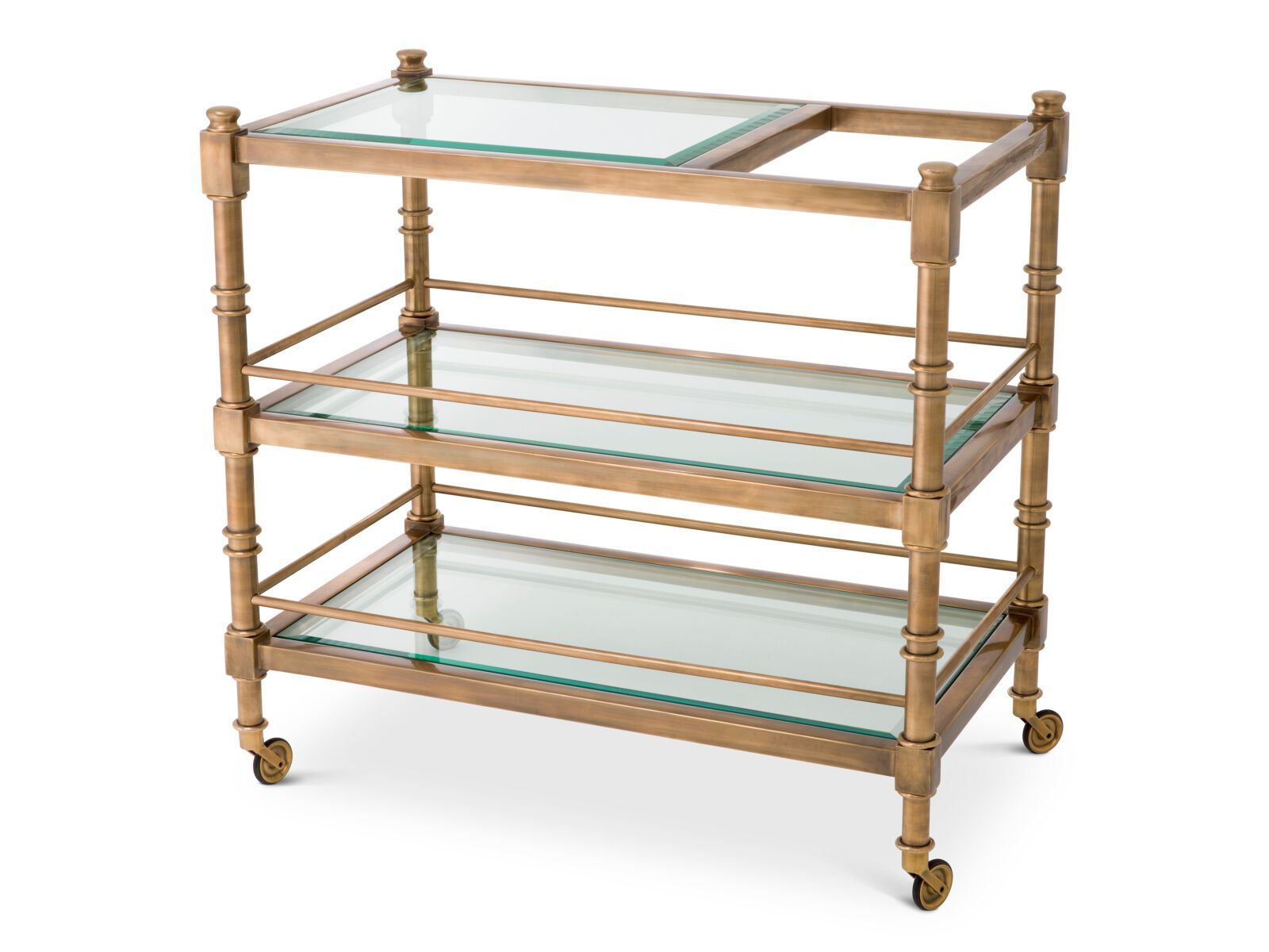 Стеклянная и латунная тележка для еды Eichholtz ALEXIA ARCH-00098695