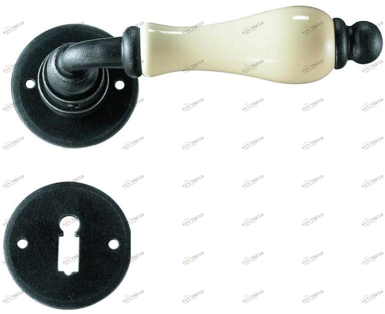 Galbusera Ручка из железа и фарфора на розетке с розеткой Copenaghen 3-10 + d9 