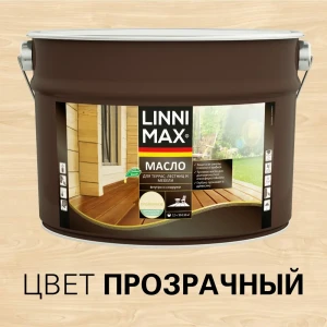 Масло для террас LINNIMAX прозрачное 9 л - надёжная защита дерева 89379753