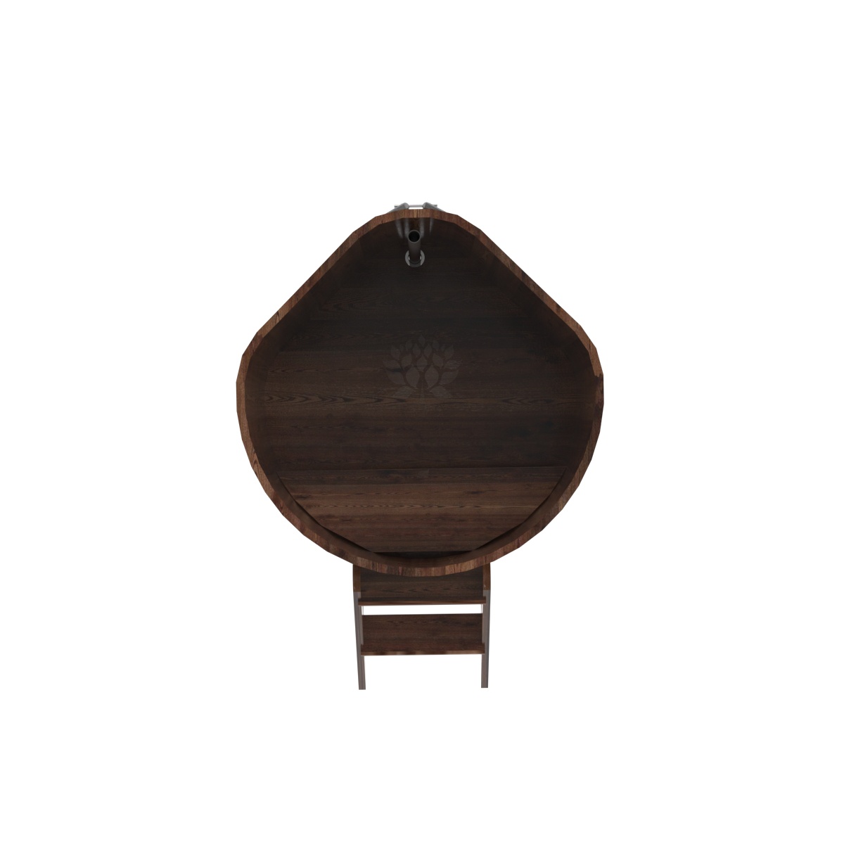 1224 Купель угловая из лиственницы 1,03х1,03х1,1 морёная премиум Alyarus  - Вид №4