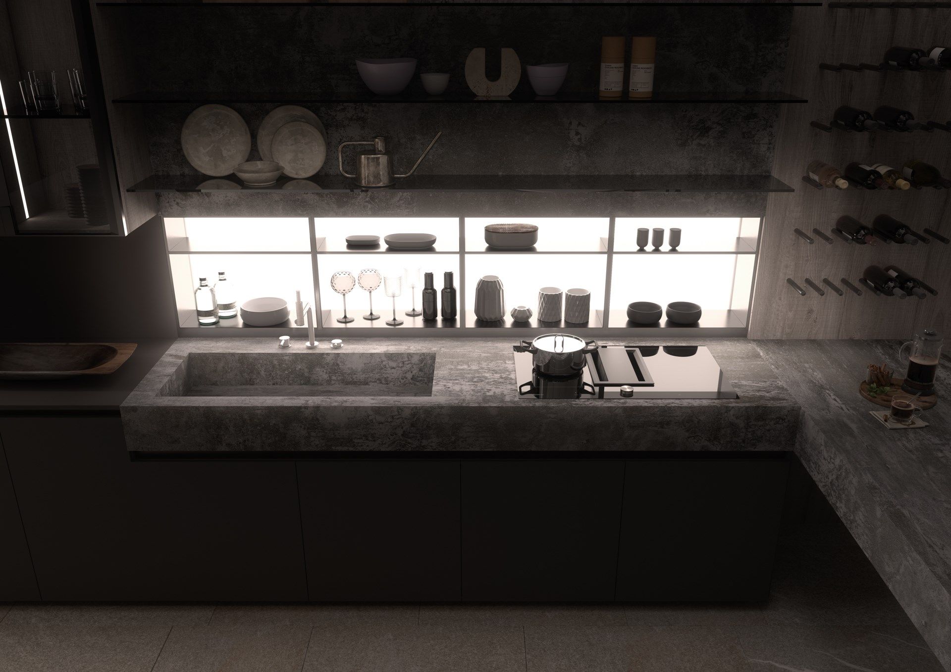 Кухня Dekton® без ручек Floritelli Cucine ARCH-00011819 - Вид №2