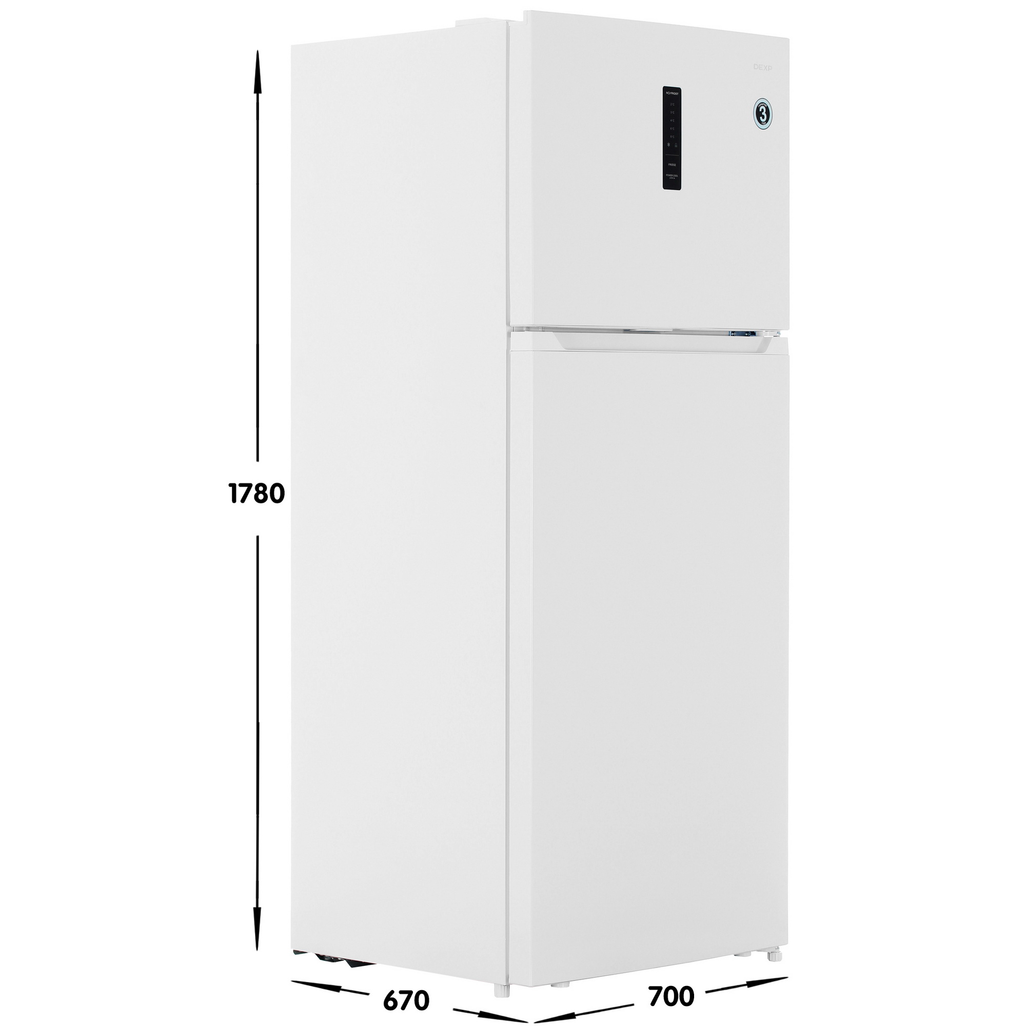 9256860 Холодильник с морозильником   DEXP T4-43AHA белый STDN-0130848 - Вид №6
