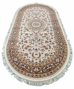 91213703 Ковер овал 160х400 см полипропилен d210cream-brown цвет кремово-коричневый STLM-0519693 MERINOS
