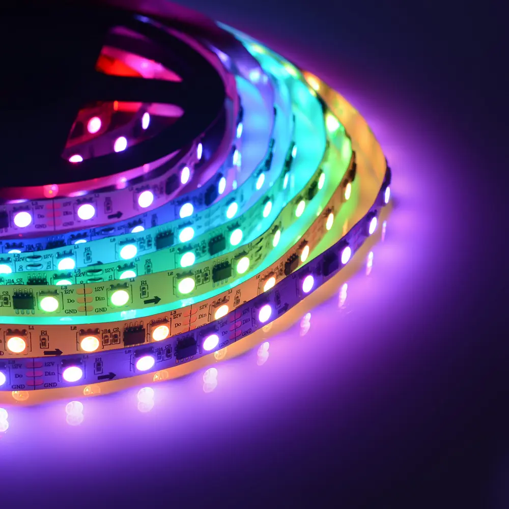Адресная светодиодная лента Apeyron SMD5050 12В 10 мм 5м 14.4 Вт/м 60диод/м RGB STLM-2151045 - Вид №2