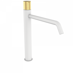 75550717 PREMIUM Белый XXL Умывальник Смеситель Белое Матовое Золото GRB MIXERS