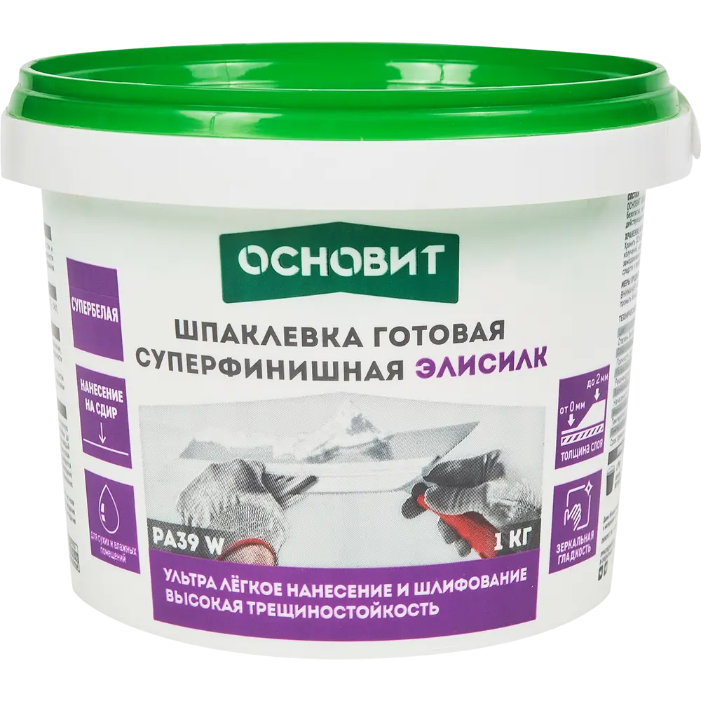 Основит Элисилк PA39 W: суперфинишная шпаклевка для идеальных стен 83147432 STLM-0039330
