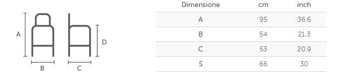 Стальной высокий садовый стул со спинкой Midj тонкий ARCH-00068024 - Вид №1