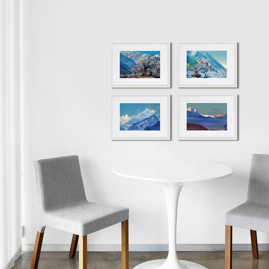 Картина в деревянной раме 42х32 см "Кашмир, 1936г." КАРТИНЫ В КВАРТИРУ  264852 Белый;голубой;черный;разноцветный  - Вид №3