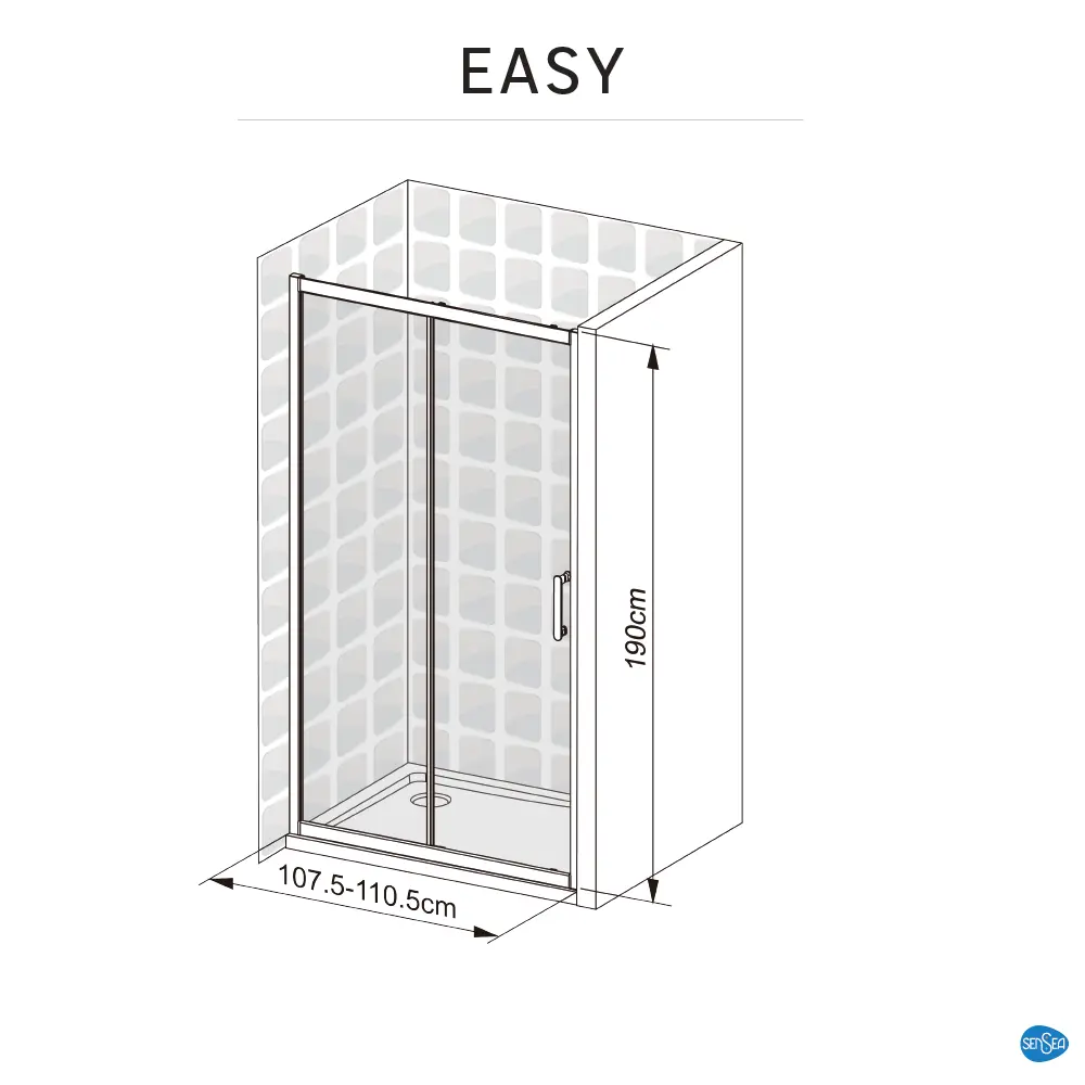 Комплект стекол для раздвижной душевой двери Sensea Easy 110 см прозрачное стекло цвет профиля на выбор 83631057 STLM-2005147 - Вид №22