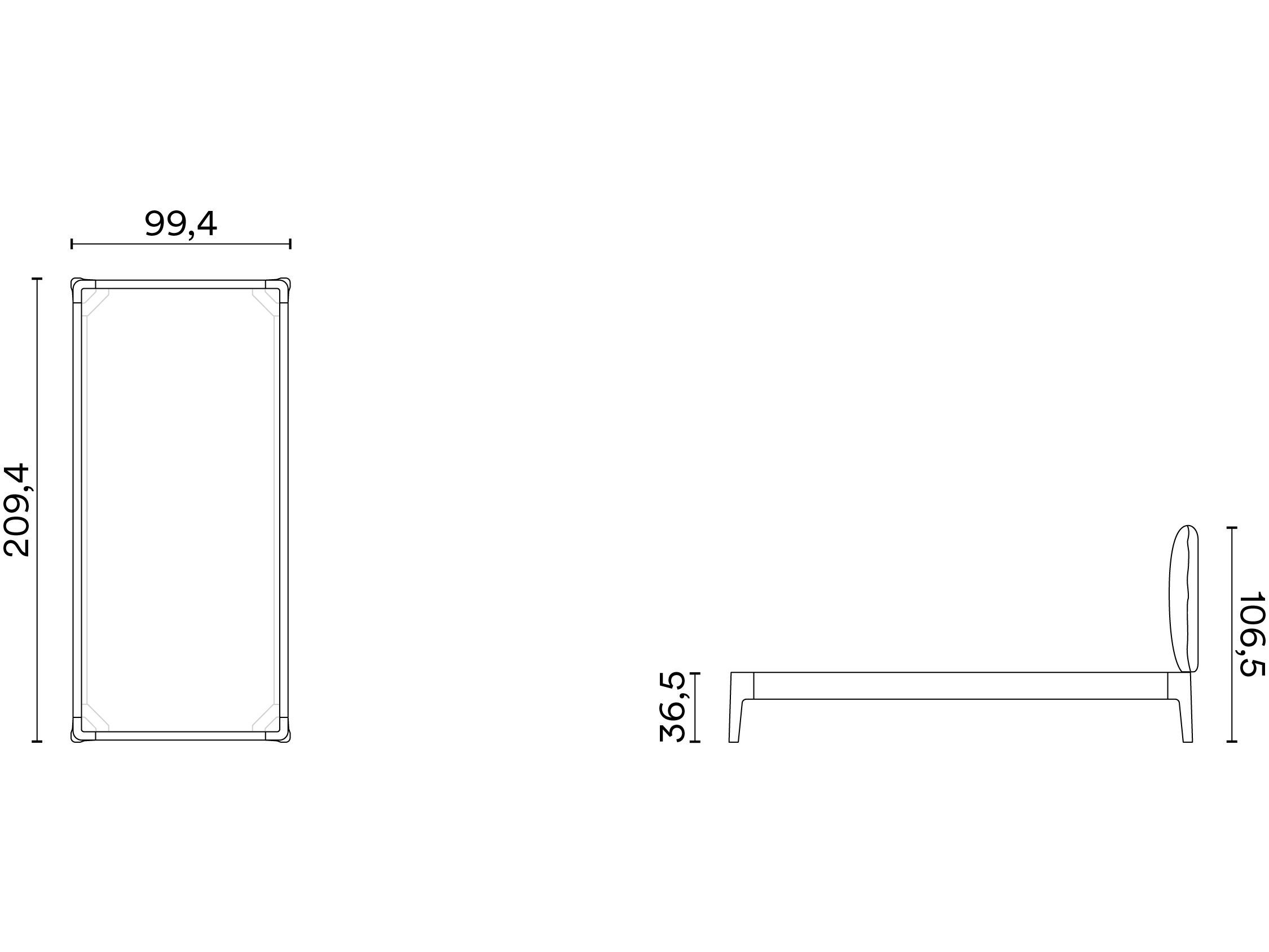 Деревянная съемная односпальная кровать с мягким изголовьем Noah Living белье ARCH-00108161 - Вид №3