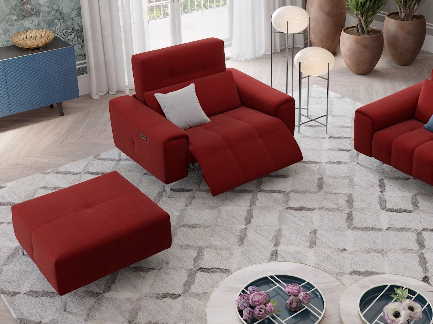 Тканевое кресло с подставкой для ног Sofanella Саленто ARCH-00104876 - Вид №5