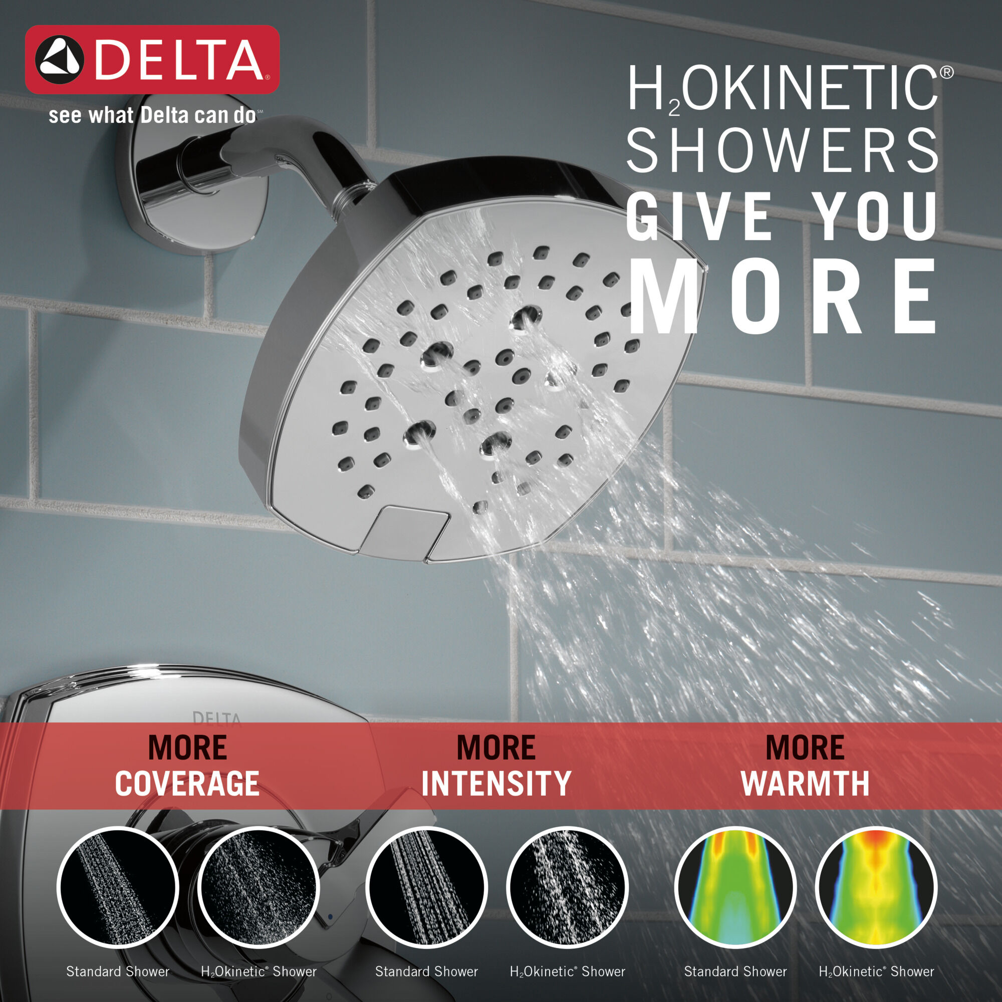T17276 Только душ серии 17 Delta Faucet Stryke Хром  - Вид №1