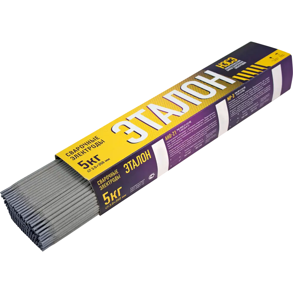 Электрод сварочный АНО-21 НЗСЭ Эталон 3 мм 5 кг STLM-2062732 - Вид №1